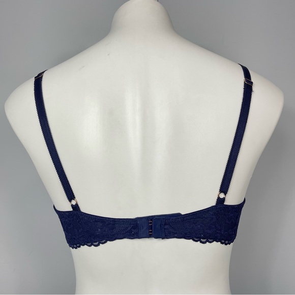 Savage x Fenty by Rihanna Allover Lace T-Shirt Bra 32D Purple Blue Sexy Push Up - Picture 8 of 16